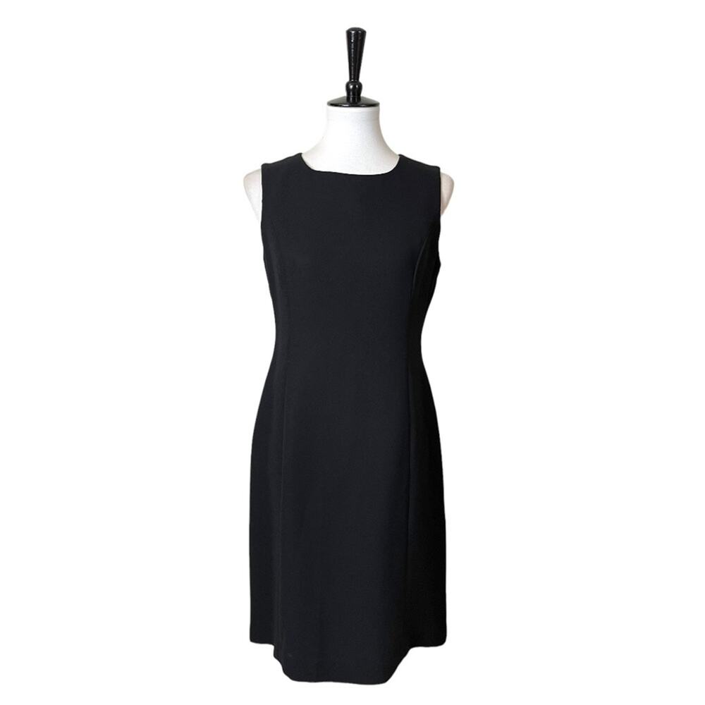 Casual Corner Women’s Dress Classic Sheath Round Neck Sleeveless Black Size 6
